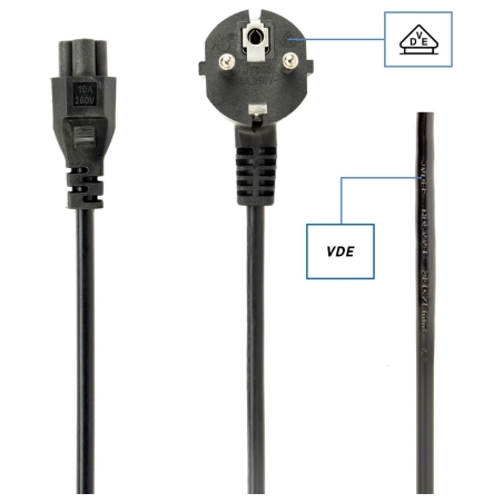 Gembird Power cord C5 VDE approved 1m