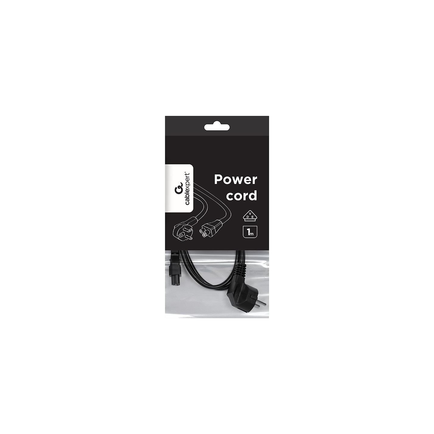 Gembird Power cord C5 VDE approved 1m