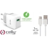 Celly TRAVEL CHARGER TURBO+TYPE-C CABLE