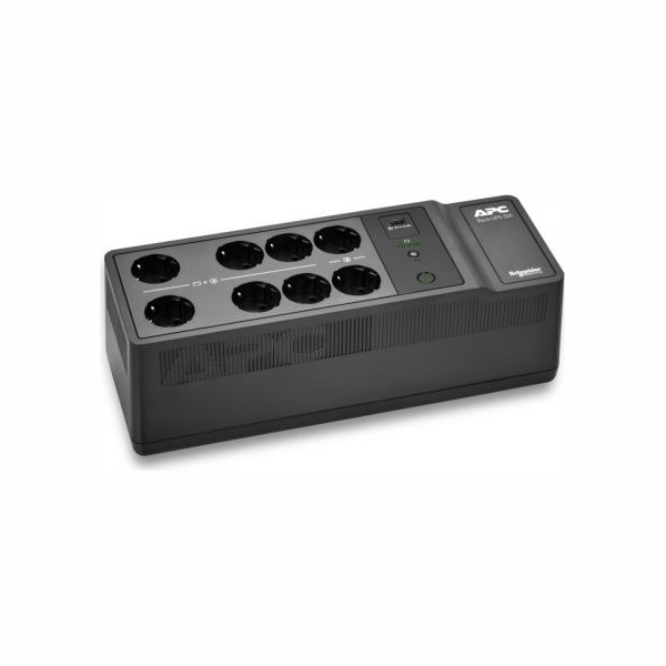 APC BACK-UPS, 500VA/300W FLOOR/WALL MOUNT, 230V, 8X CEE 7/3 SCHUKO OUTLETS, USB TYPE A PORT
