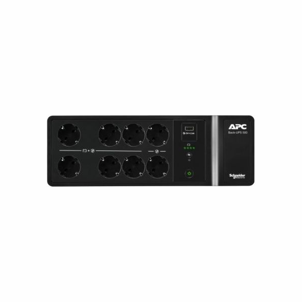 APC BACK-UPS, 500VA/300W FLOOR/WALL MOUNT, 230V, 8X CEE 7/3 SCHUKO OUTLETS, USB TYPE A PORT