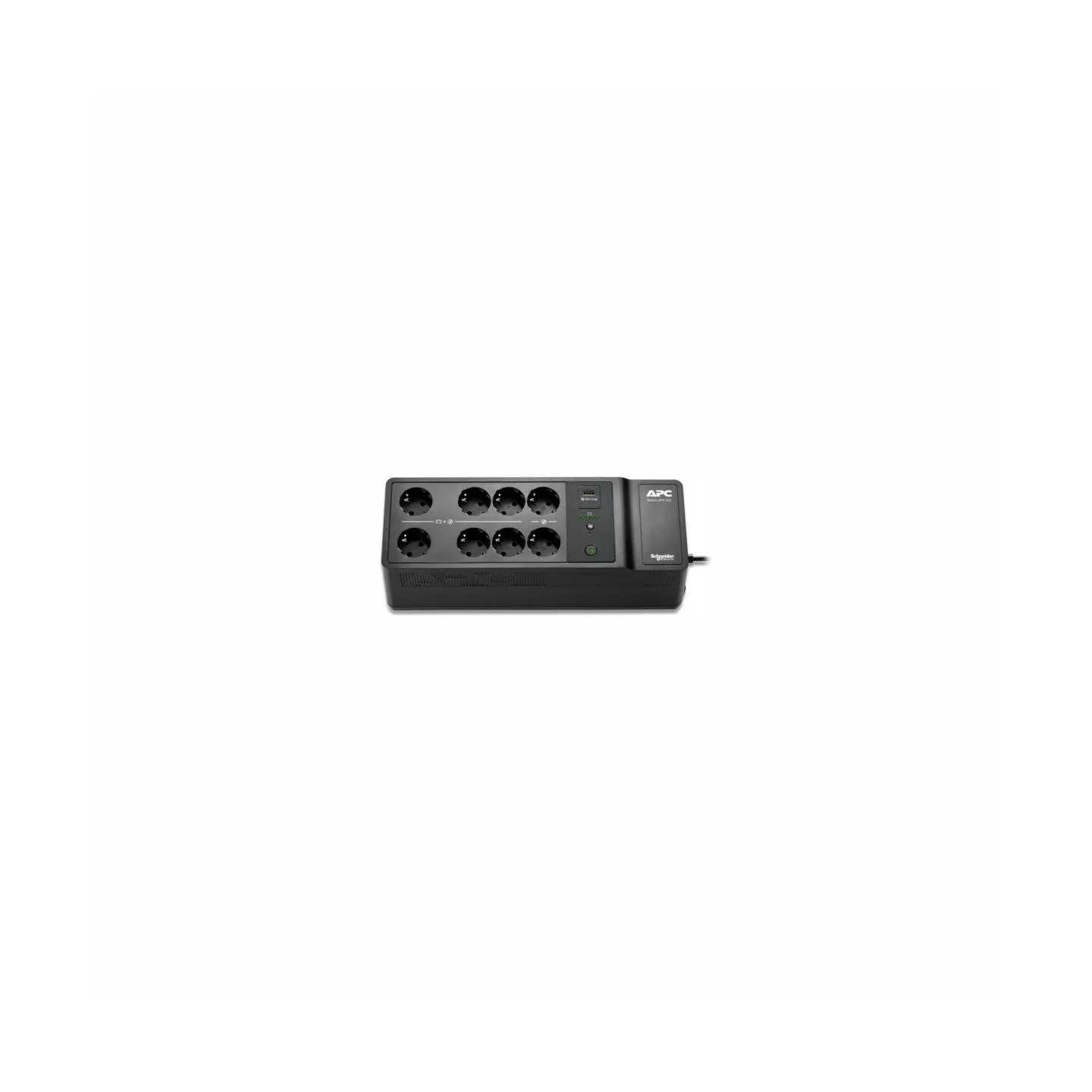 APC BACK-UPS, 500VA/300W FLOOR/WALL MOUNT, 230V, 8X CEE 7/3 SCHUKO OUTLETS, USB TYPE A PORT