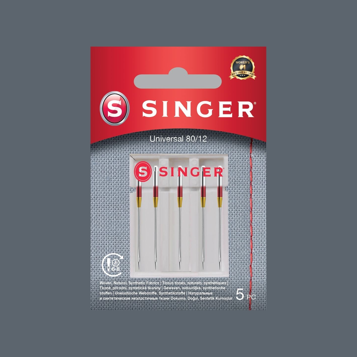 Singer | Universal Needle 80/12 5PK for Woven Fabrics