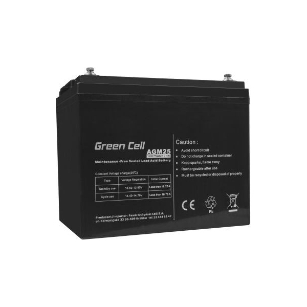 Green Cell GREENCELL Battery AGM 12V 75 Ah