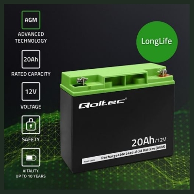 Qoltec 53066 AGM battery 12V 20Ah