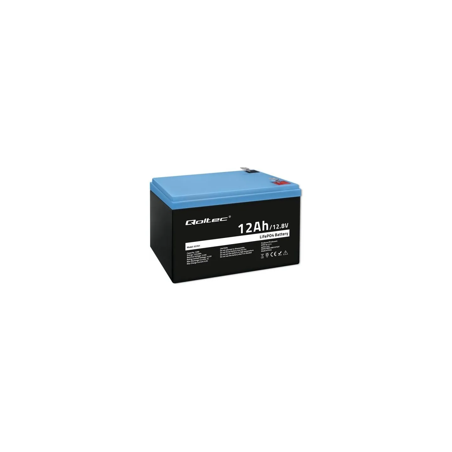Qoltec 53701 LiFePO4 battery / 12Ah