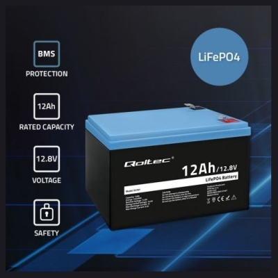 Qoltec 53701 LiFePO4 battery / 12Ah