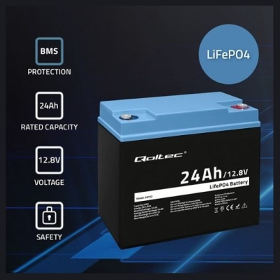 Qoltec 53702 LiFePO4 battery / 24Ah