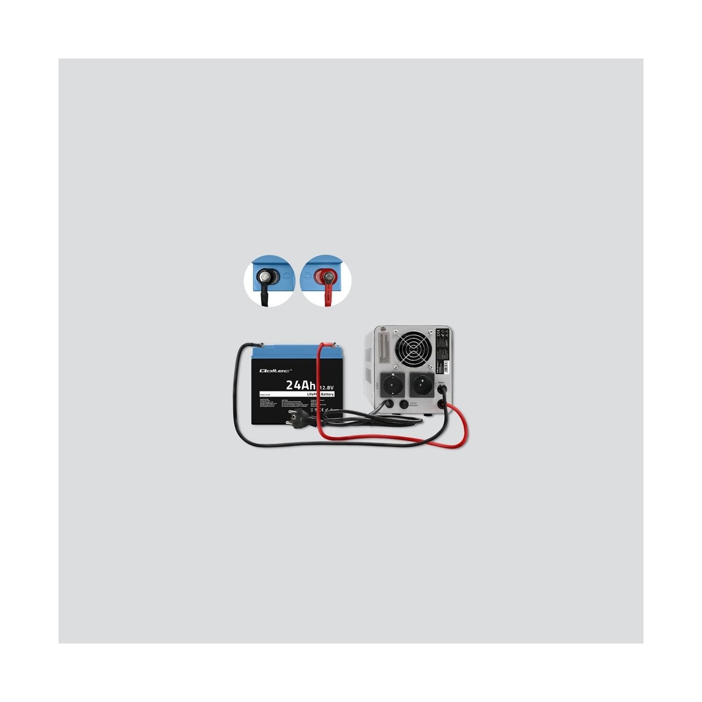 Qoltec 53702 LiFePO4 battery / 24Ah