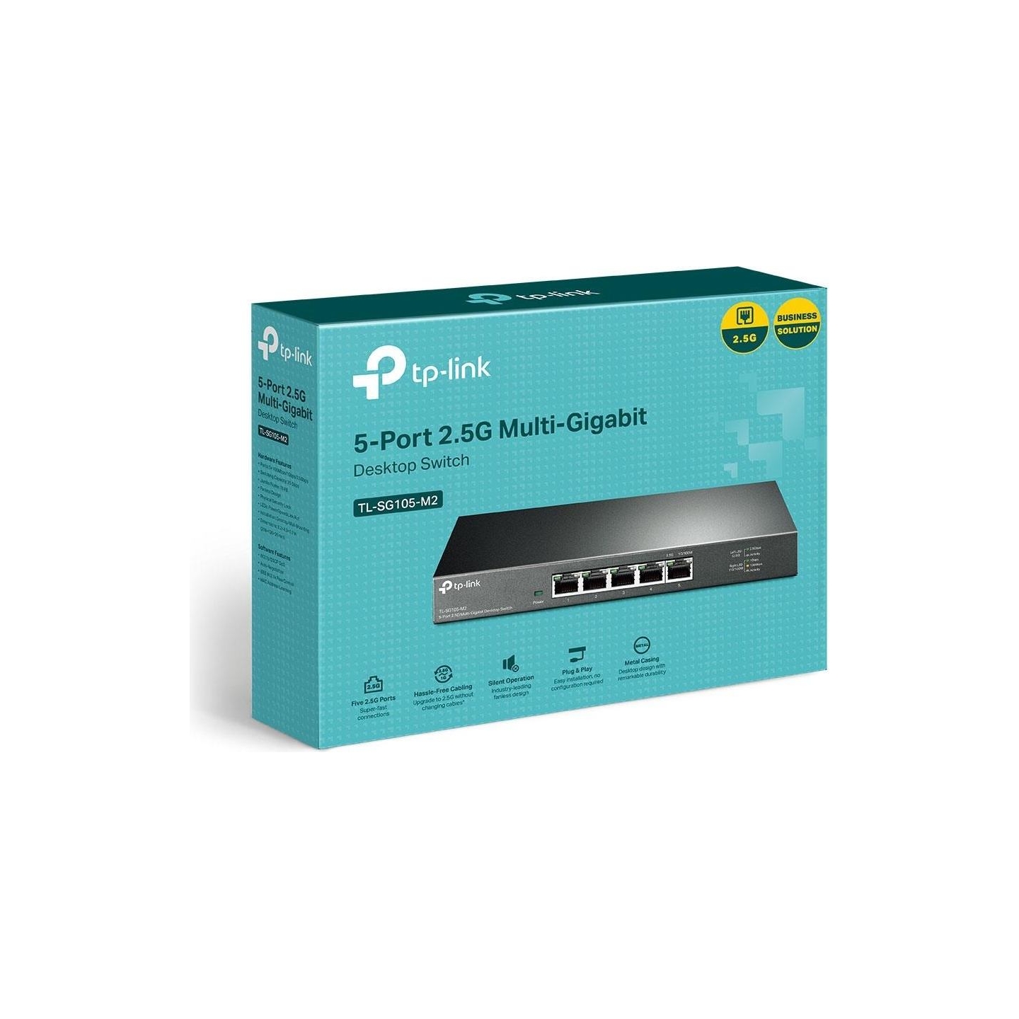 Tp-Link | 5-Port 2.5G Desktop Switch | TL-SG105-M2 | Unmanaged | Desktop | Power supply type External