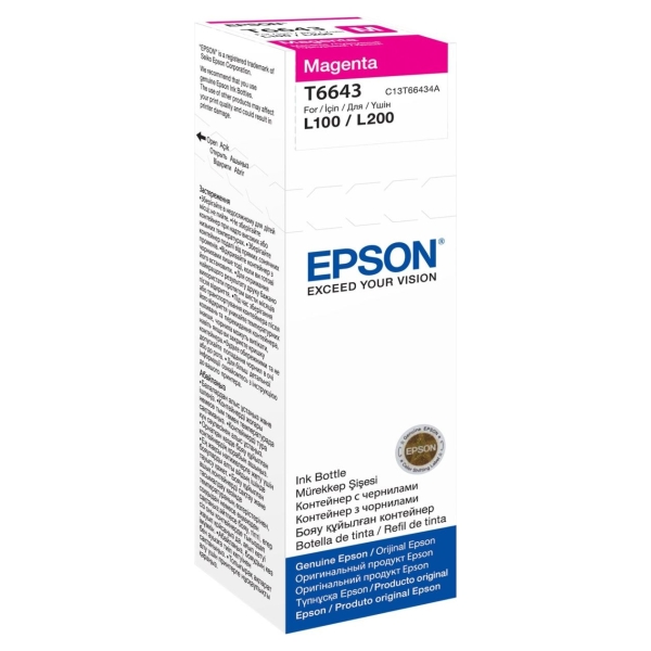 Epson 1LB T6643 MAGENTA INK BOTTLE 70ML