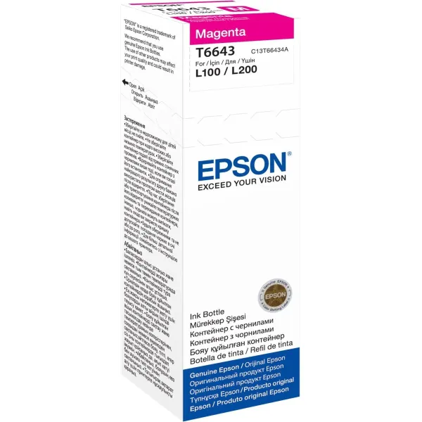 Epson 1LB T6643 MAGENTA INK BOTTLE 70ML