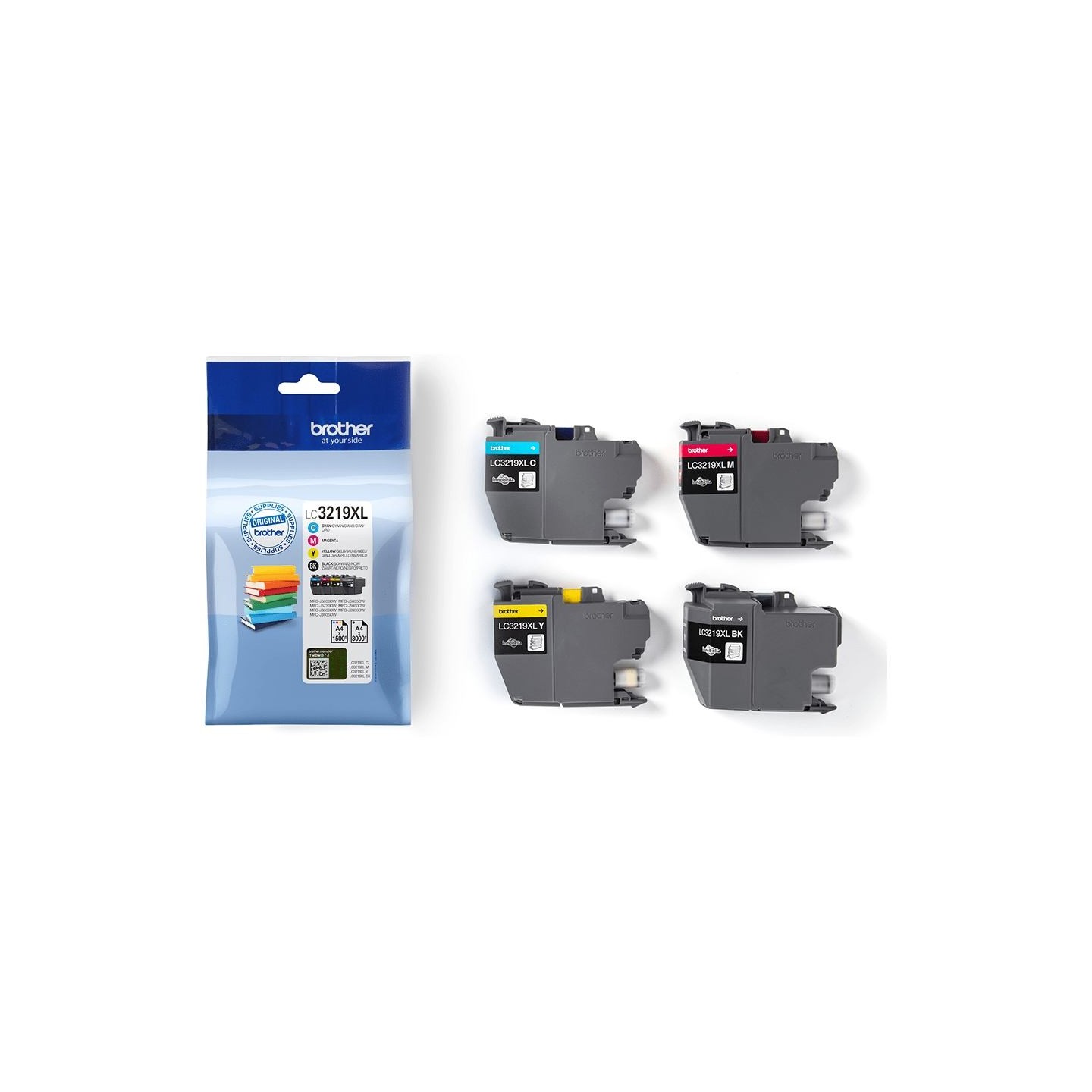 Brother LC-3219XLVAL CMYK INK CARTRIDGES MULTIPACK, CMY - 1,500P, BK - 3,000P