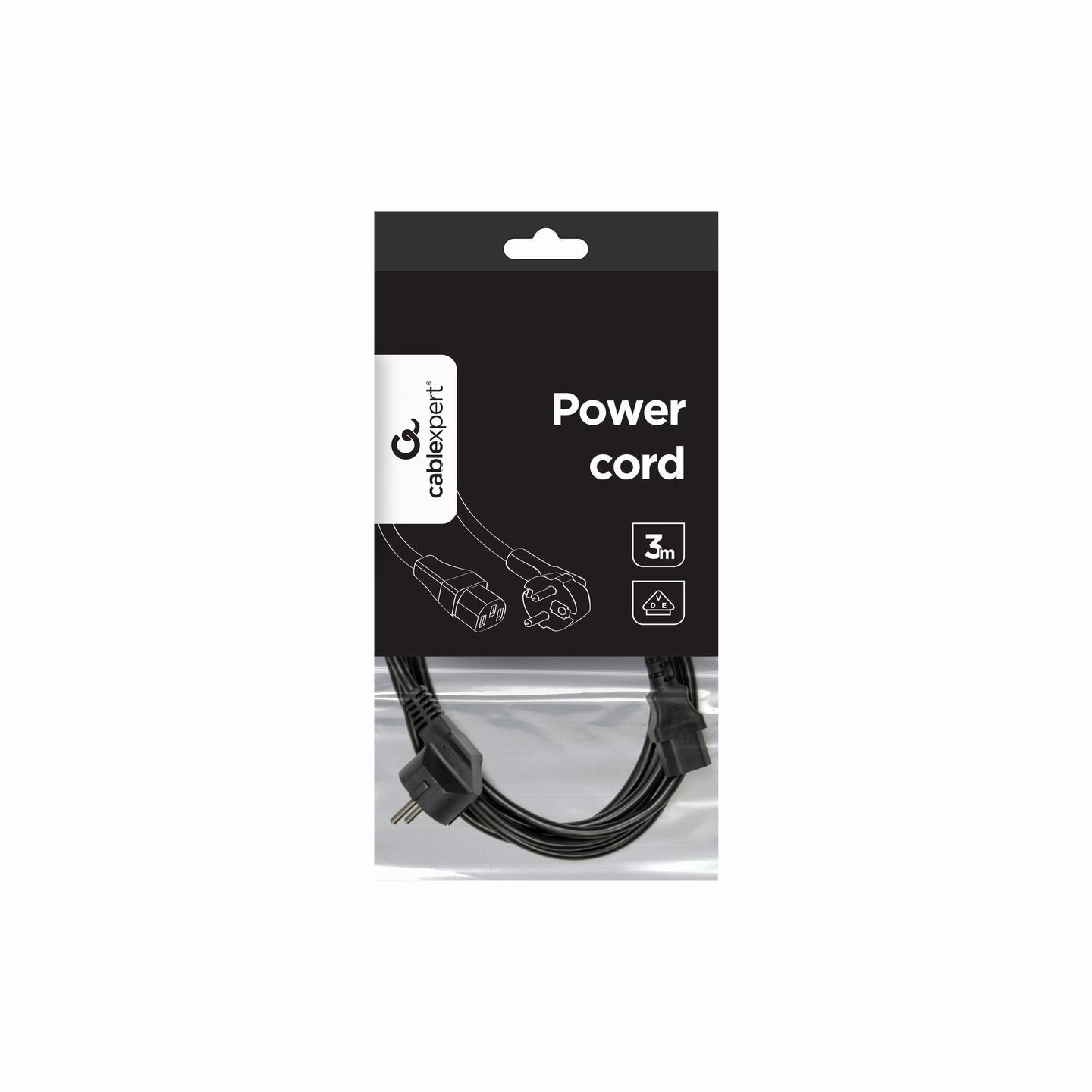 Gembird PC-186-VDE-3M power cord