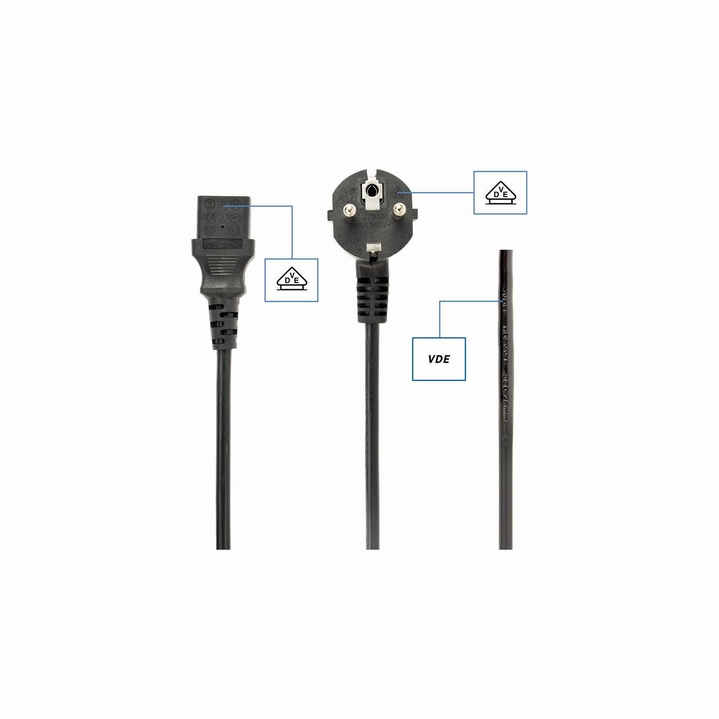 Gembird PC-186-VDE-3M power cord