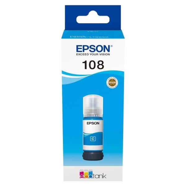 Epson 1LB 108 EcoTank Cyan Ink Bottle
