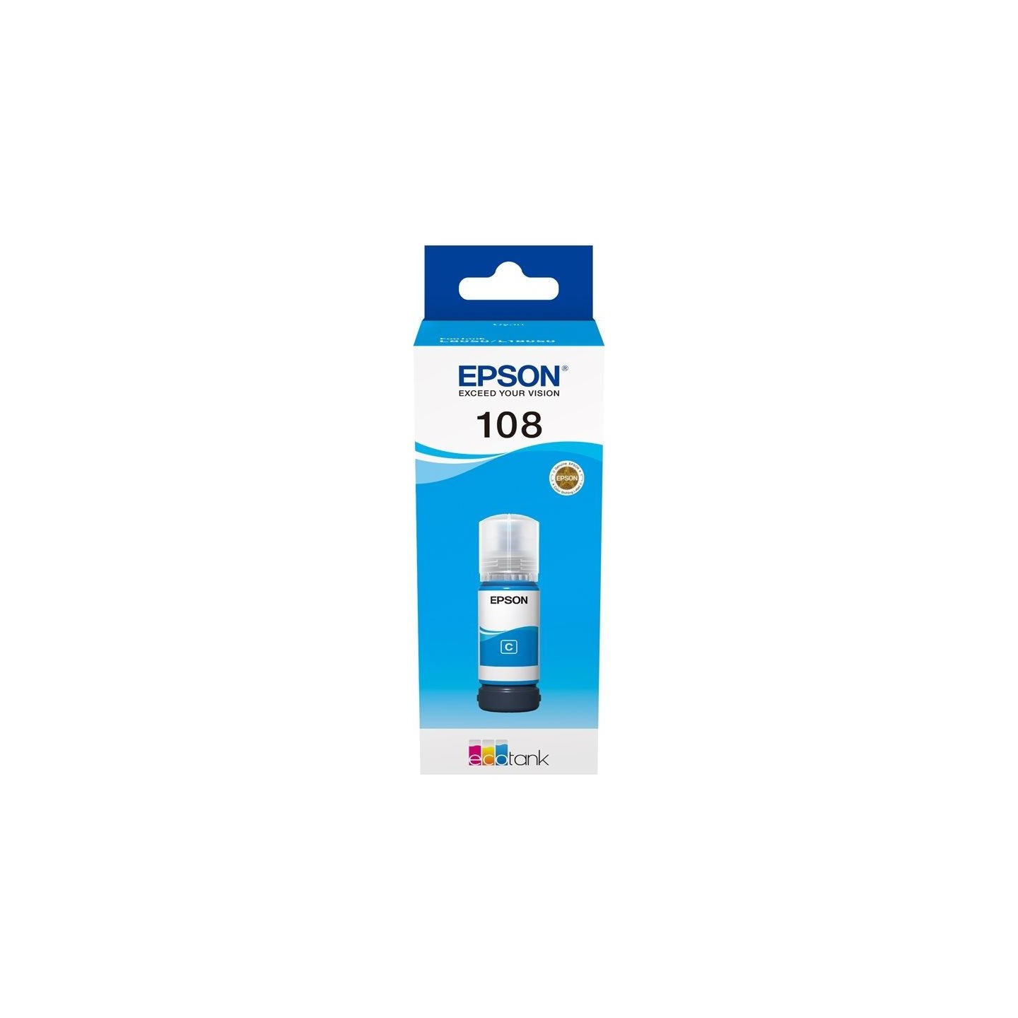 Epson 1LB 108 EcoTank Cyan Ink Bottle