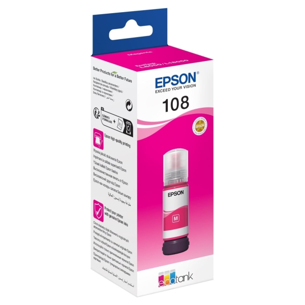 Epson 1LB 108 EcoTank Magenta Ink Bottle