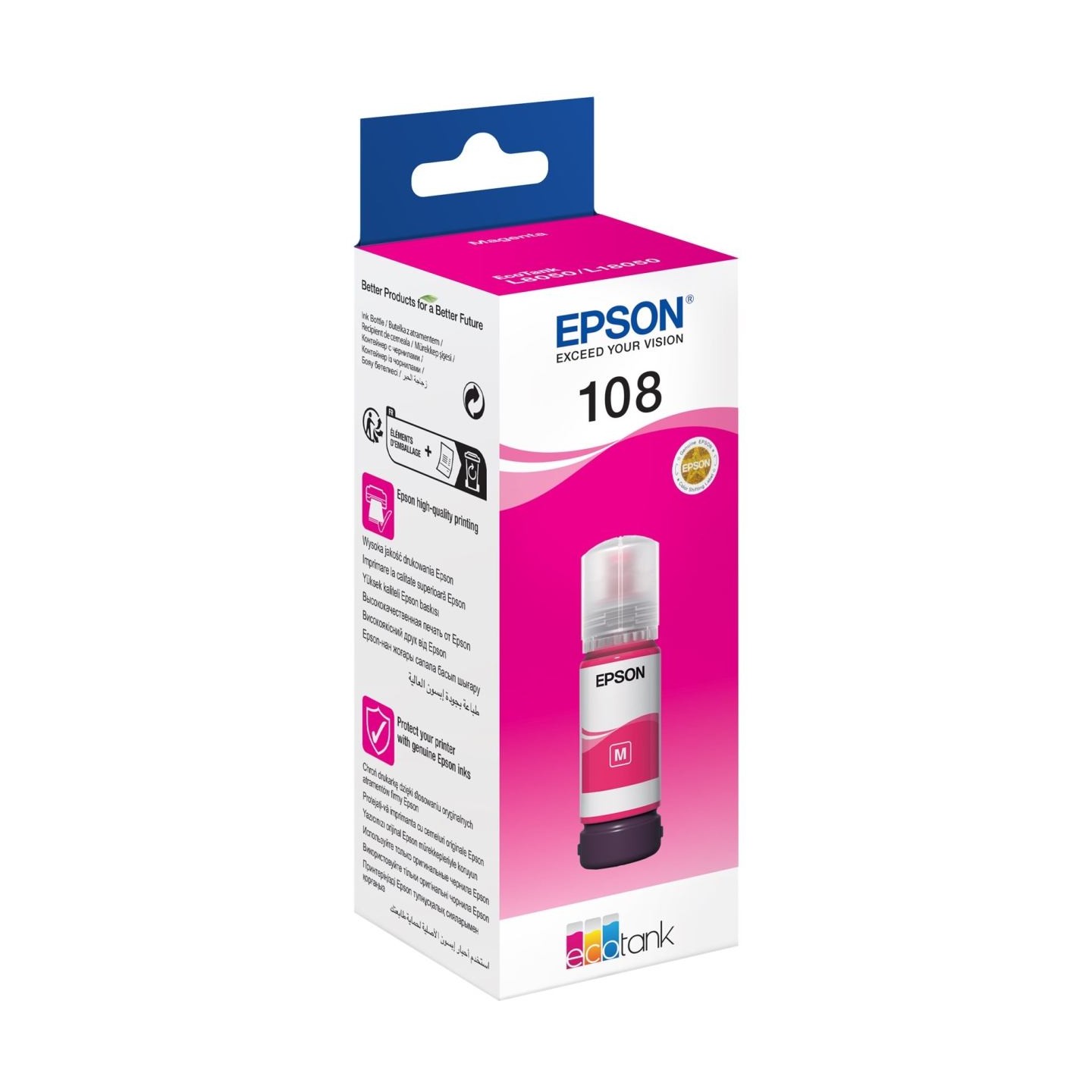 Epson 1LB 108 EcoTank Magenta Ink Bottle