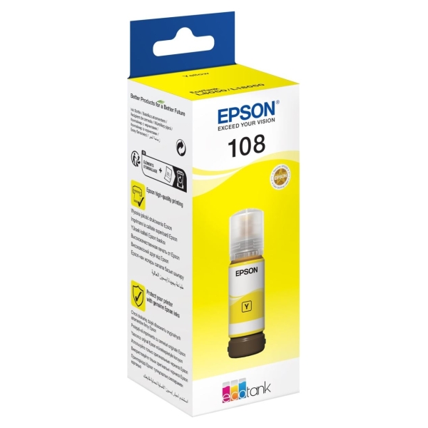 Epson 1LB 108 EcoTank Yellow Ink Bottle