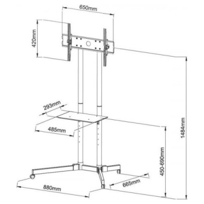 Techly 309982 Mobile stand for TV