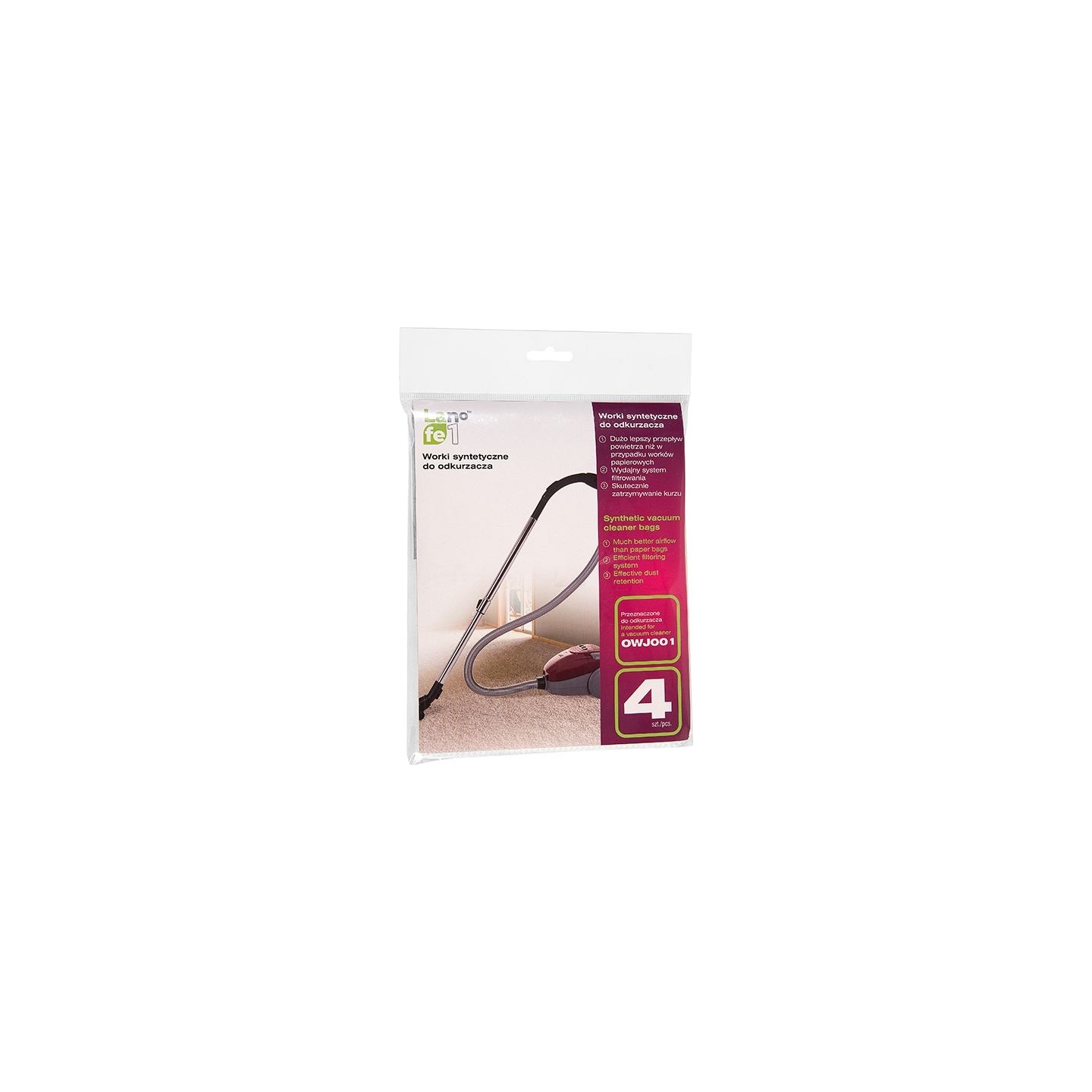Lafe 46554 Synthetic Vacuum Cleaner Bags 4 pcs for Lafe OWJ001