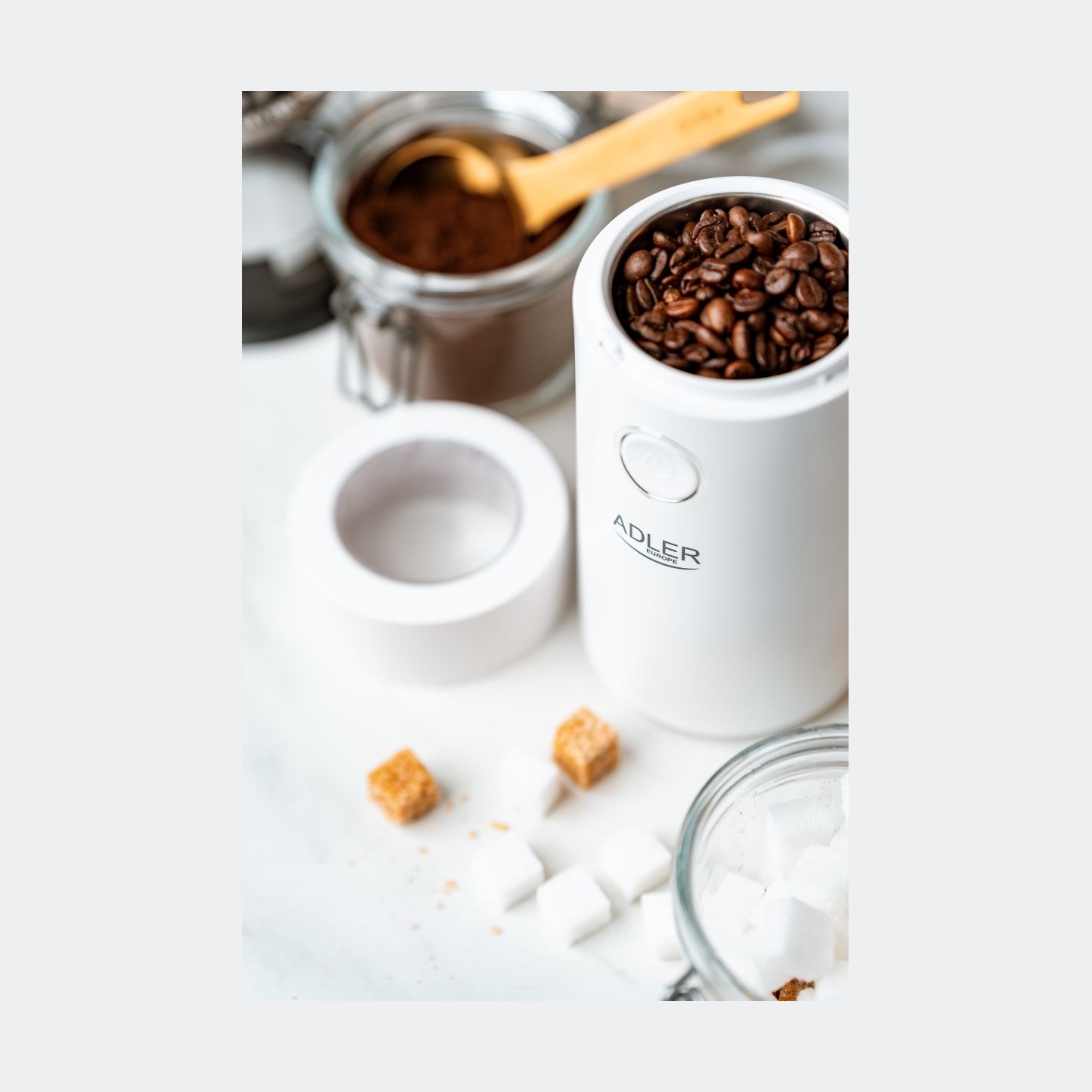 Adler | Coffee Mill | AD 4446ws | 150 W | Coffee beans capacity 75 g | White