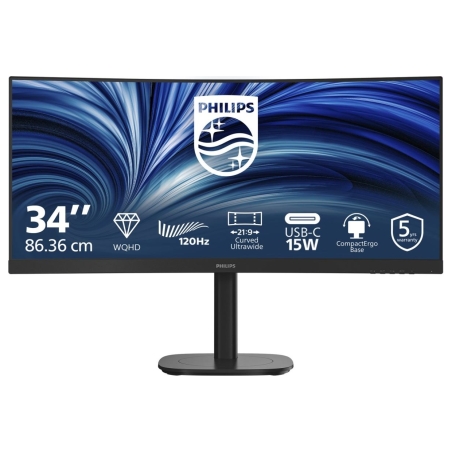 Philips Curved Business Monitor 34B2N3500C/00 34" 3440x1440/21:9/350cd/m²/4ms/HDMI DisplayPort USB Audio Out | Philips