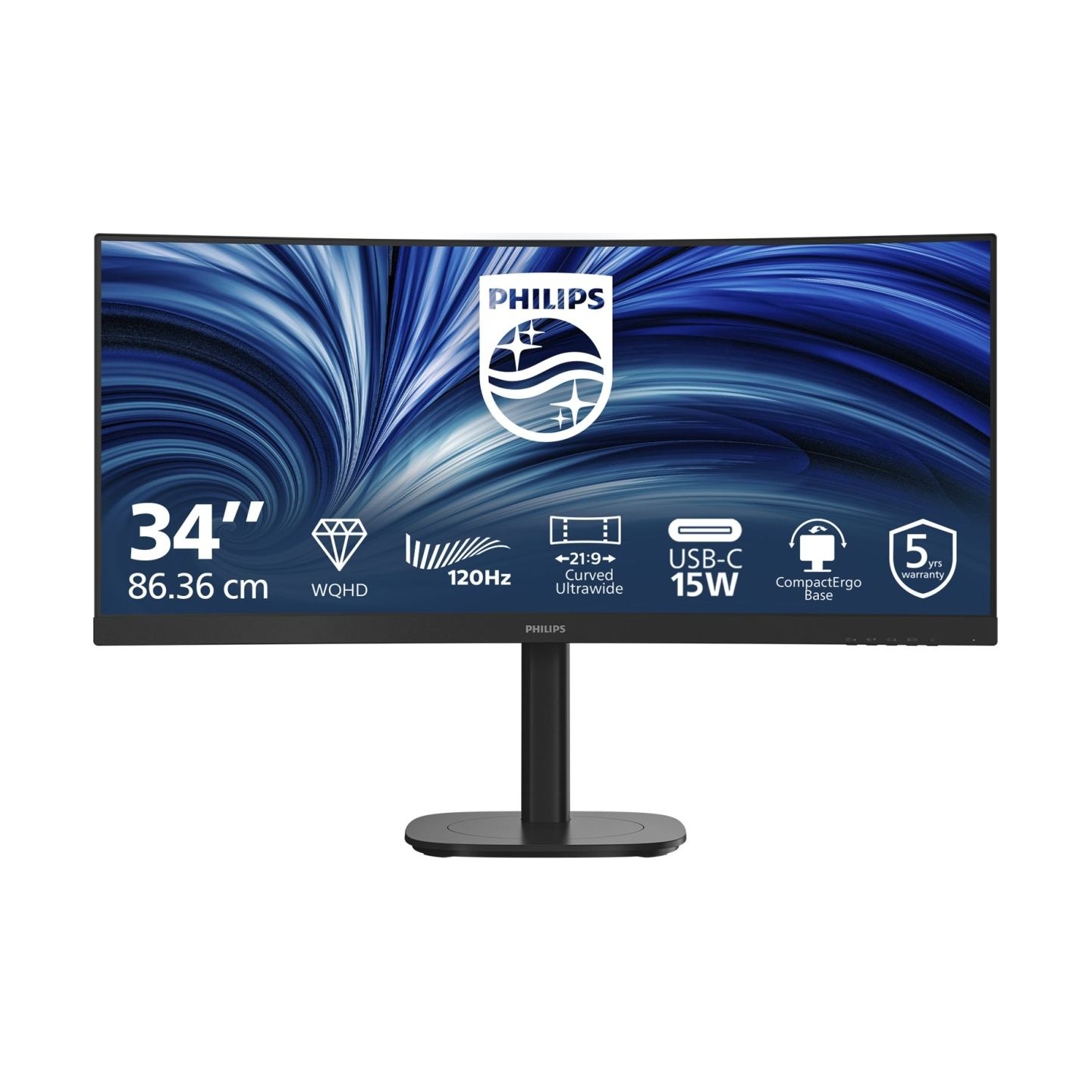 Philips Curved Business Monitor 34B2N3500C/00 34" 3440x1440/21:9/350cd/m²/4ms/HDMI DisplayPort USB Audio Out | Philips