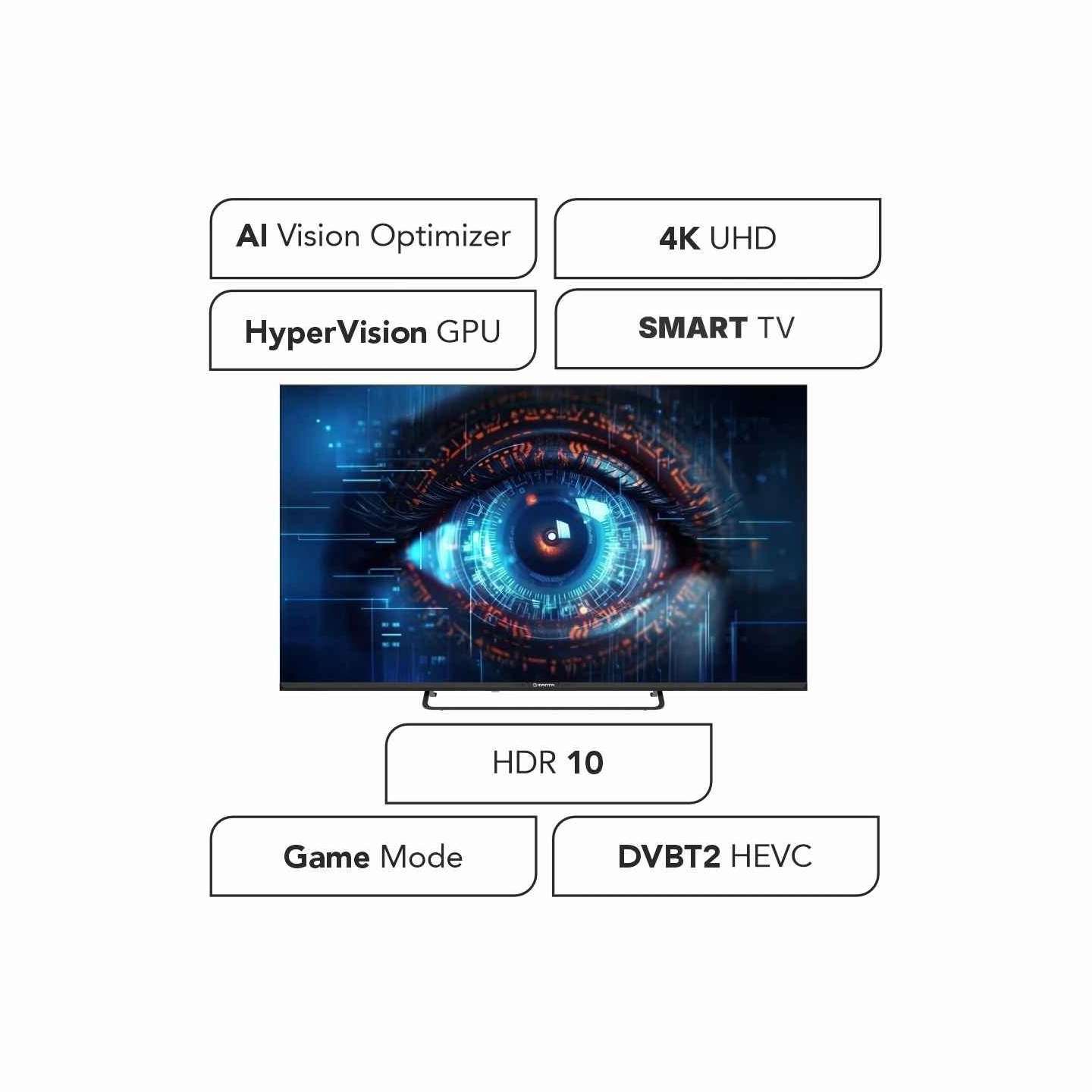 Manta MATV002LUV50 50" Smart VIDAA TV LED 4K UHD with S2 DVBT2 H Set-Top Box.265/HEVC BT HDR Wi-Fi