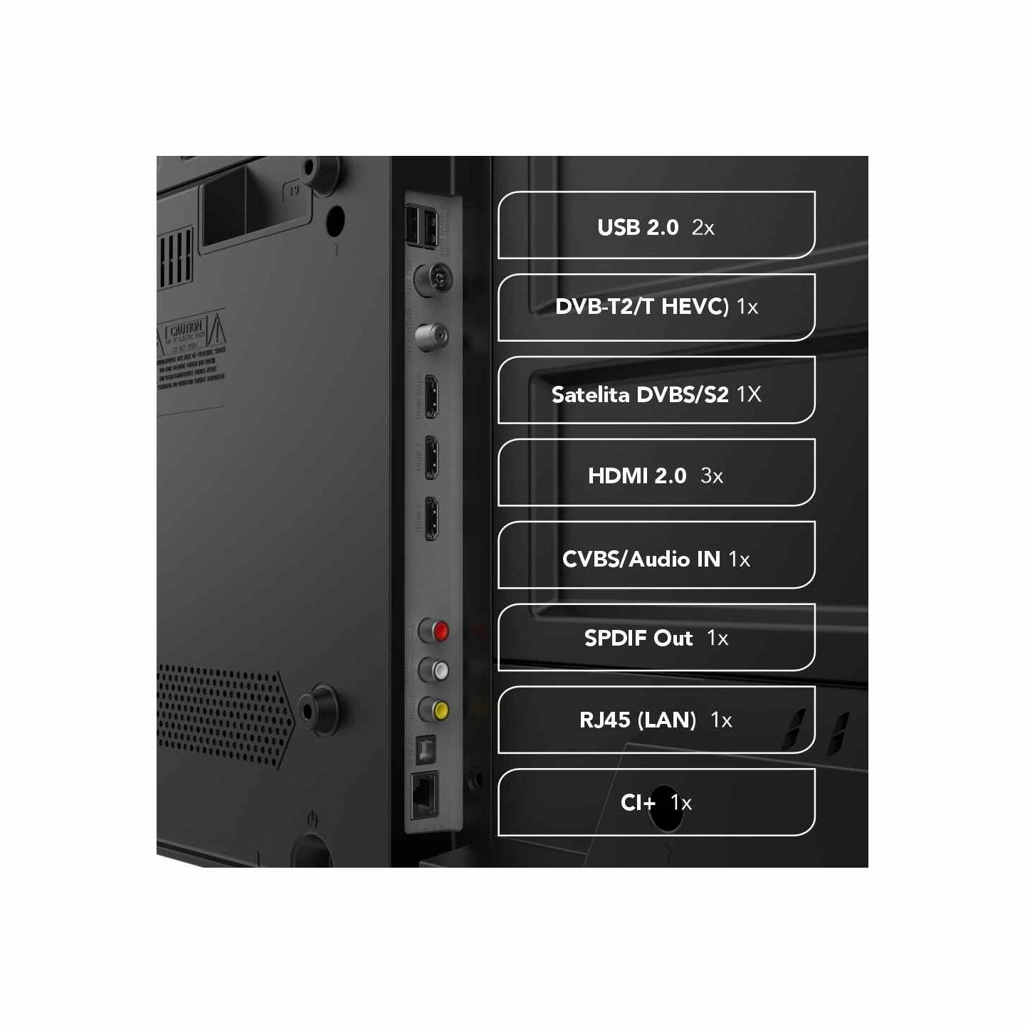 Manta MATV002LUV50 50" Smart VIDAA TV LED 4K UHD with S2 DVBT2 H Set-Top Box.265/HEVC BT HDR Wi-Fi