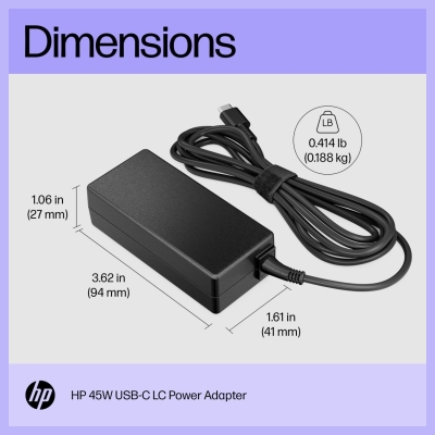 HP 45W USB-C LC Power Adapter (EN)