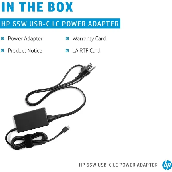 HP 65W USB-C LC Power Adapter