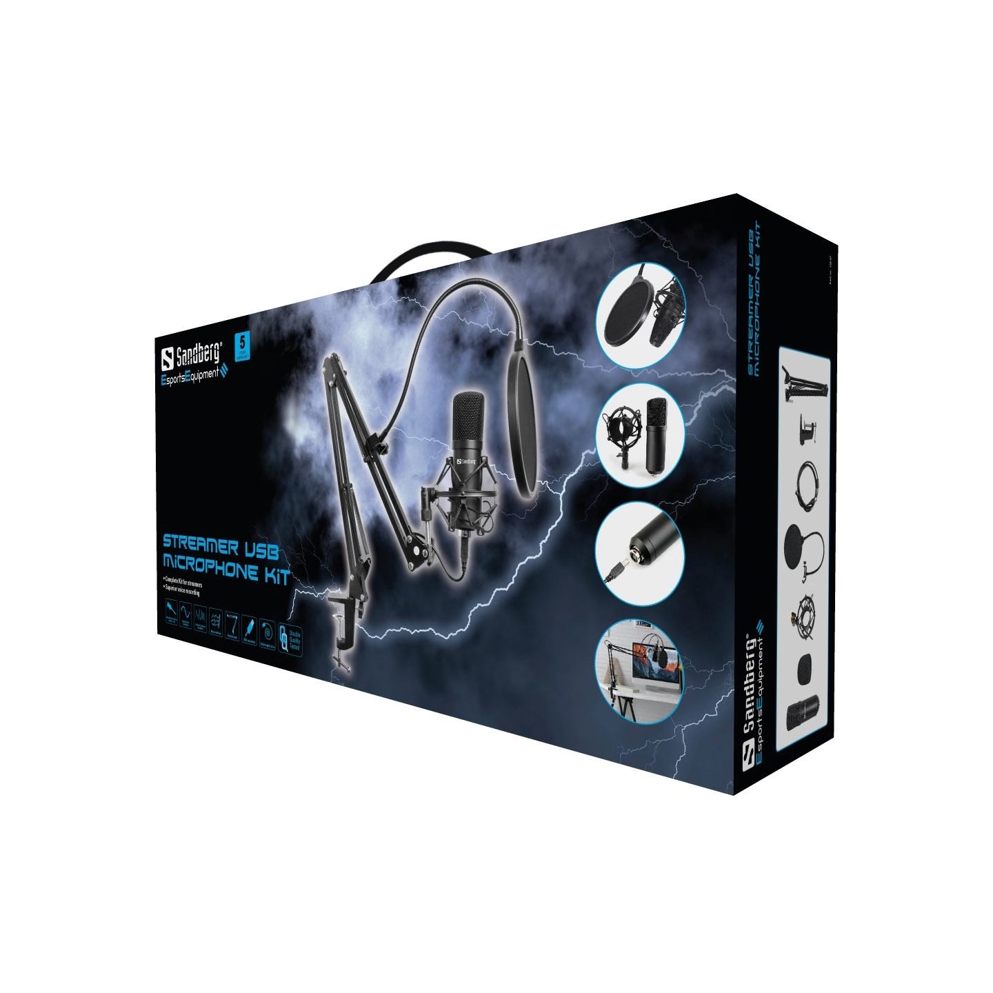Sandberg 126-07 Streamer USB Microphone Kit
