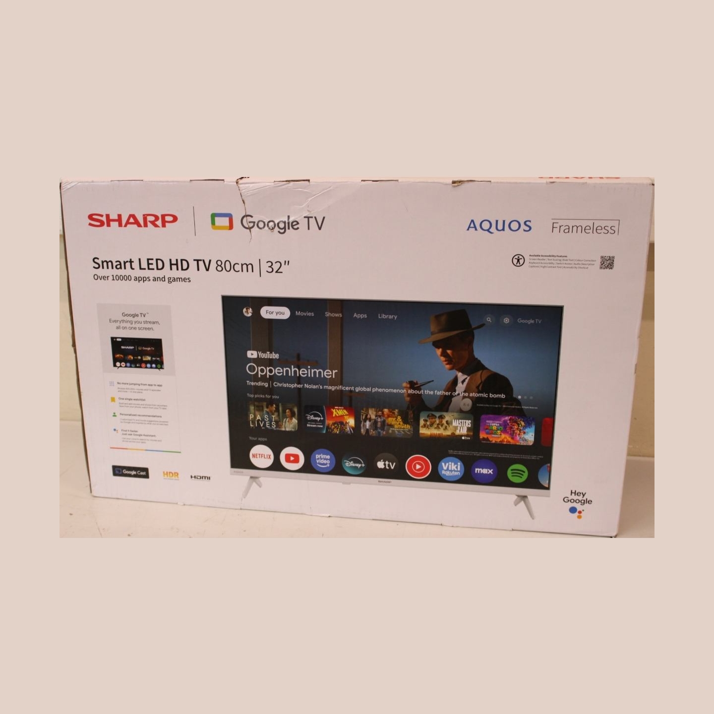 Sharp 32HF2265EW 32" (81cm) HD Ready Google TV, White |  | Sharp 32HF2265EW | 32 | Smart TV | Google TV | White | DAMAGED PACKAG