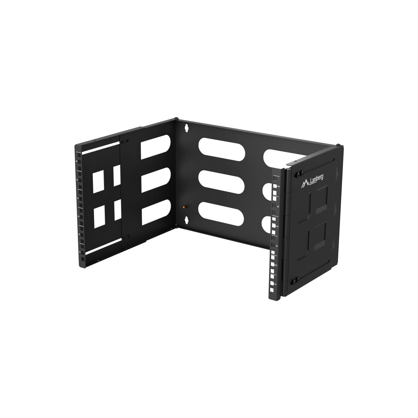 Lanberg Folding Bracket Wall-mount 19" 6U | FB01-5406-10B | Black