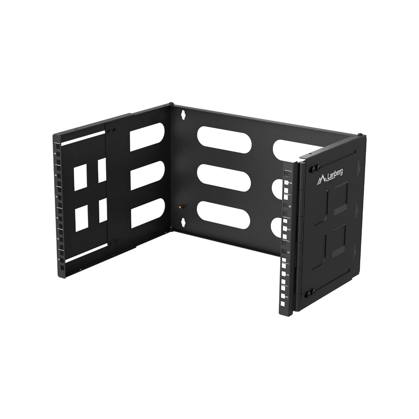 Lanberg Folding Bracket Wall-mount 19" 6U | FB01-5406-10B | Black