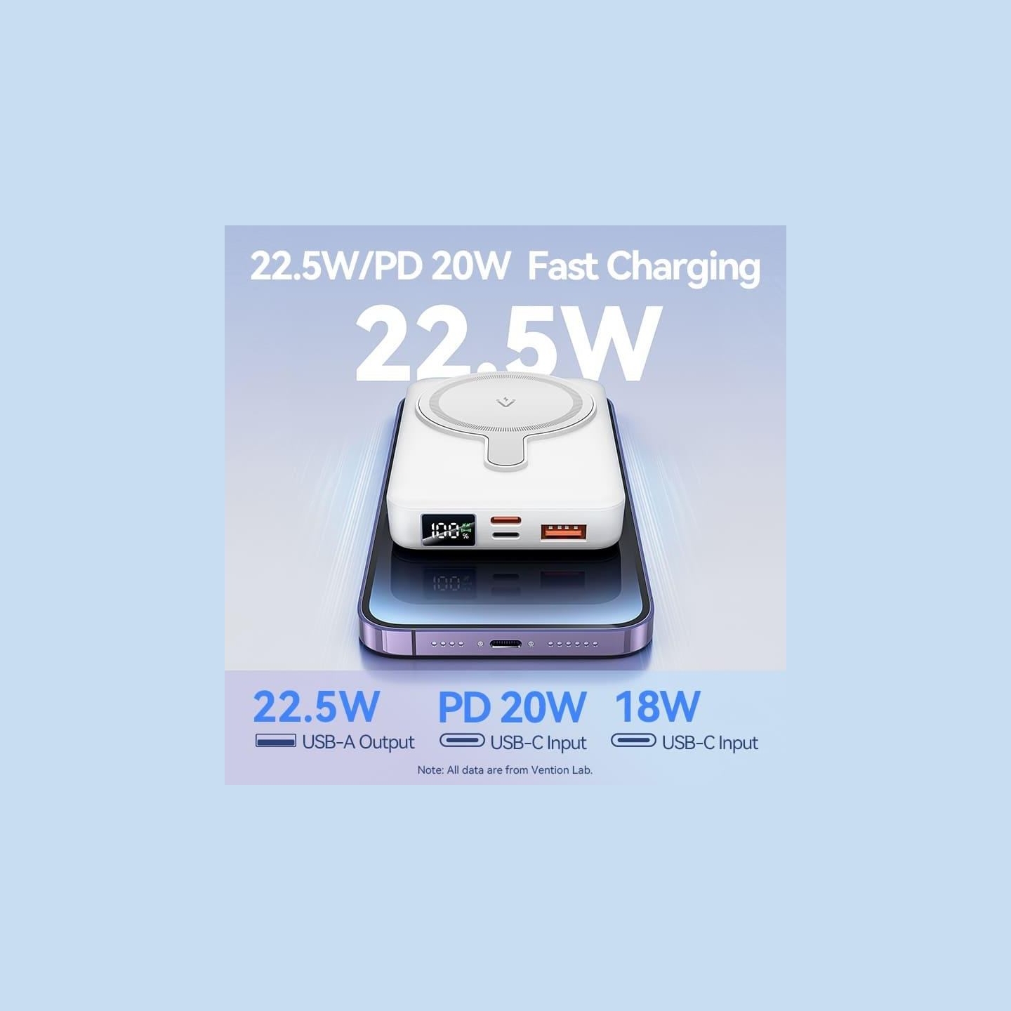 Vention POWER BANK WRL 10000MAH 22.5W/MAGNETIC BLACK FHTB0 VENTION