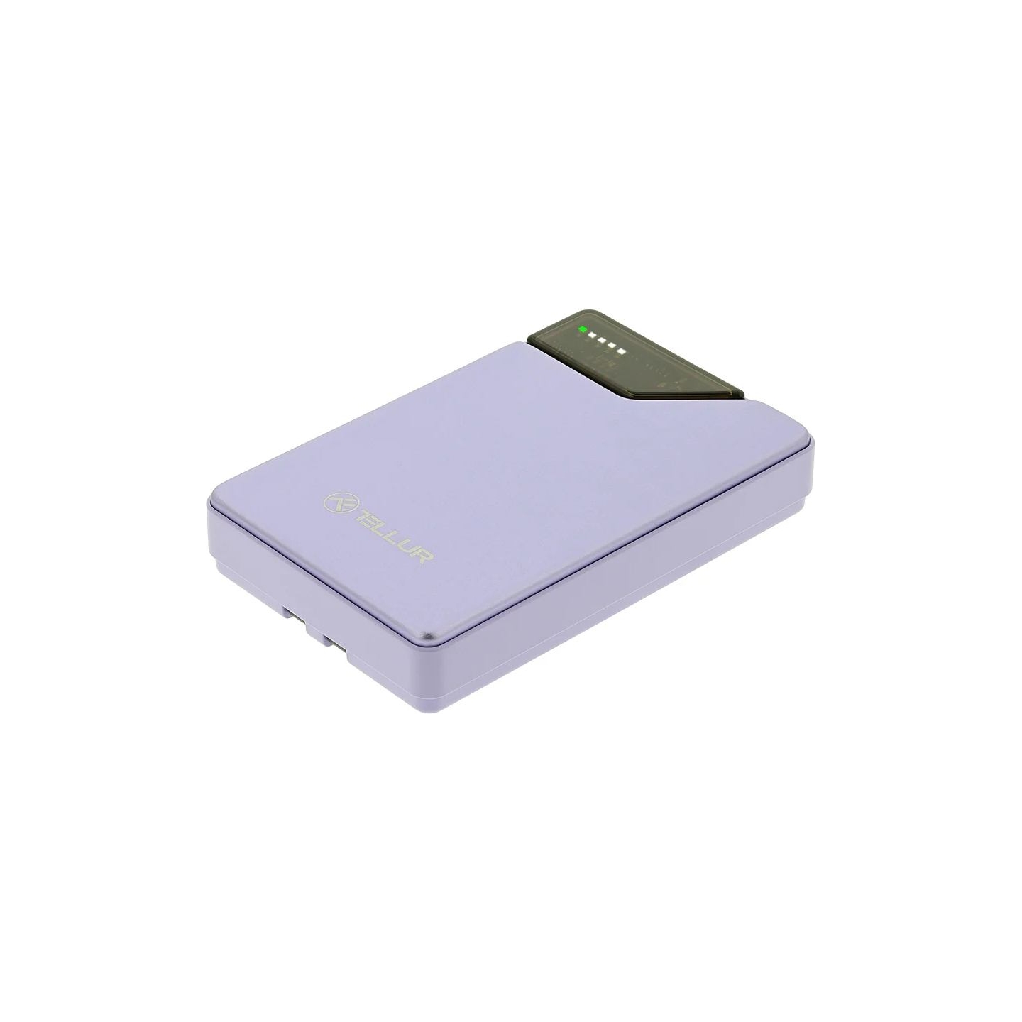 Tellur Power Bank 10000mAh, USB-C + Lightning cables built-in  purple