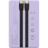 Tellur Power Bank 10000mAh, USB-C + Lightning cables built-in  purple
