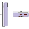 Tellur Power Bank 10000mAh, USB-C + Lightning cables built-in  purple
