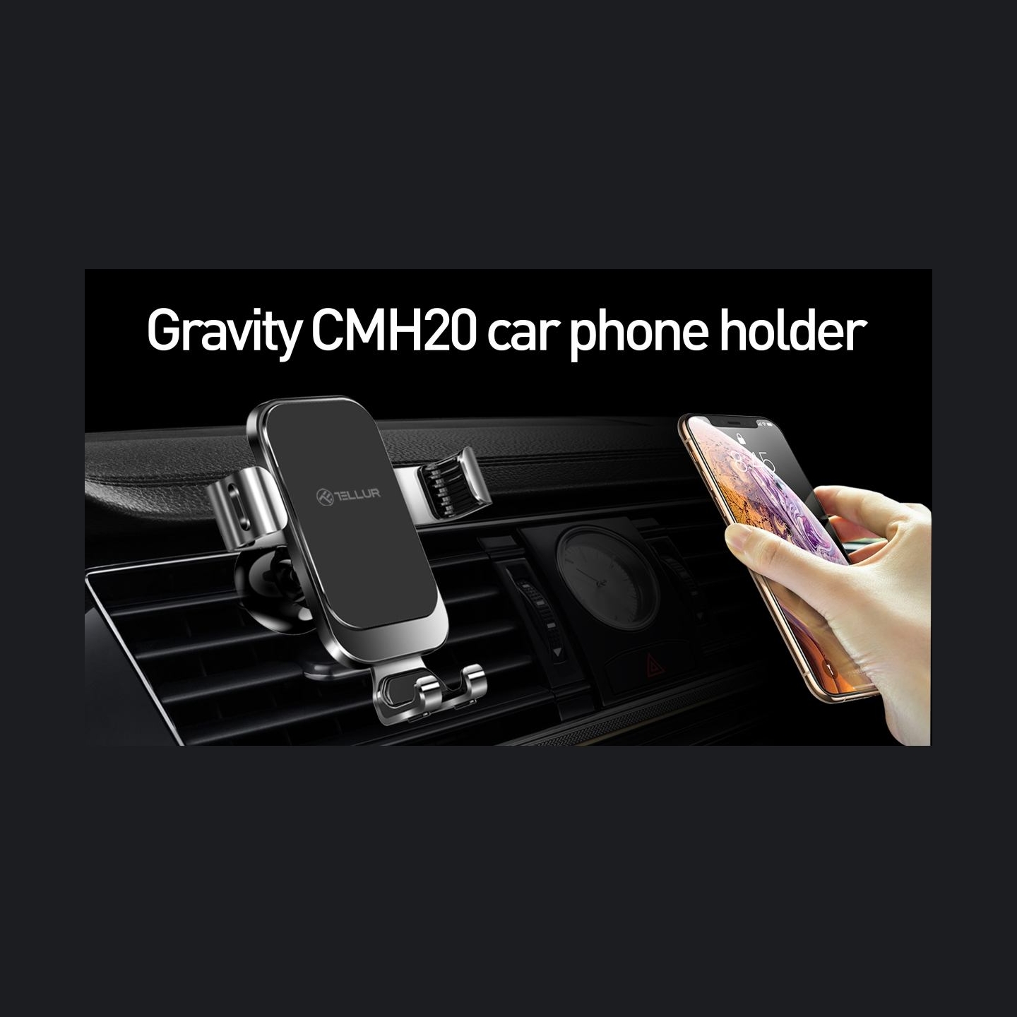 Tellur Gravity CMH20 Car Phone Holder Black
