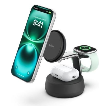 Belkin 3-in-1 Wireless magnetic charger Qi2 25W charcoal