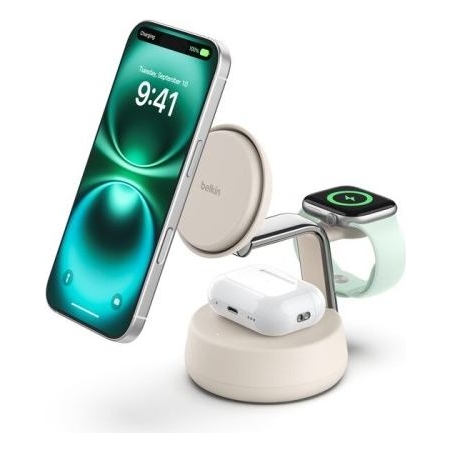 Belkin 3-in-1 Wireless magnetic charger Qi2 25W sand