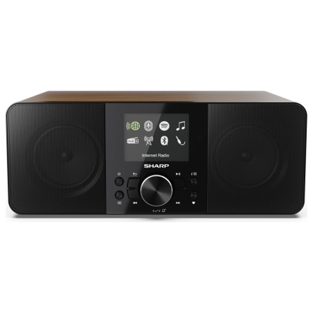 Sharp DR-I740(BK) Lisbon Stereo Smart Radio (Internet / DAB+ / FM), Black & Walnut | Sharp