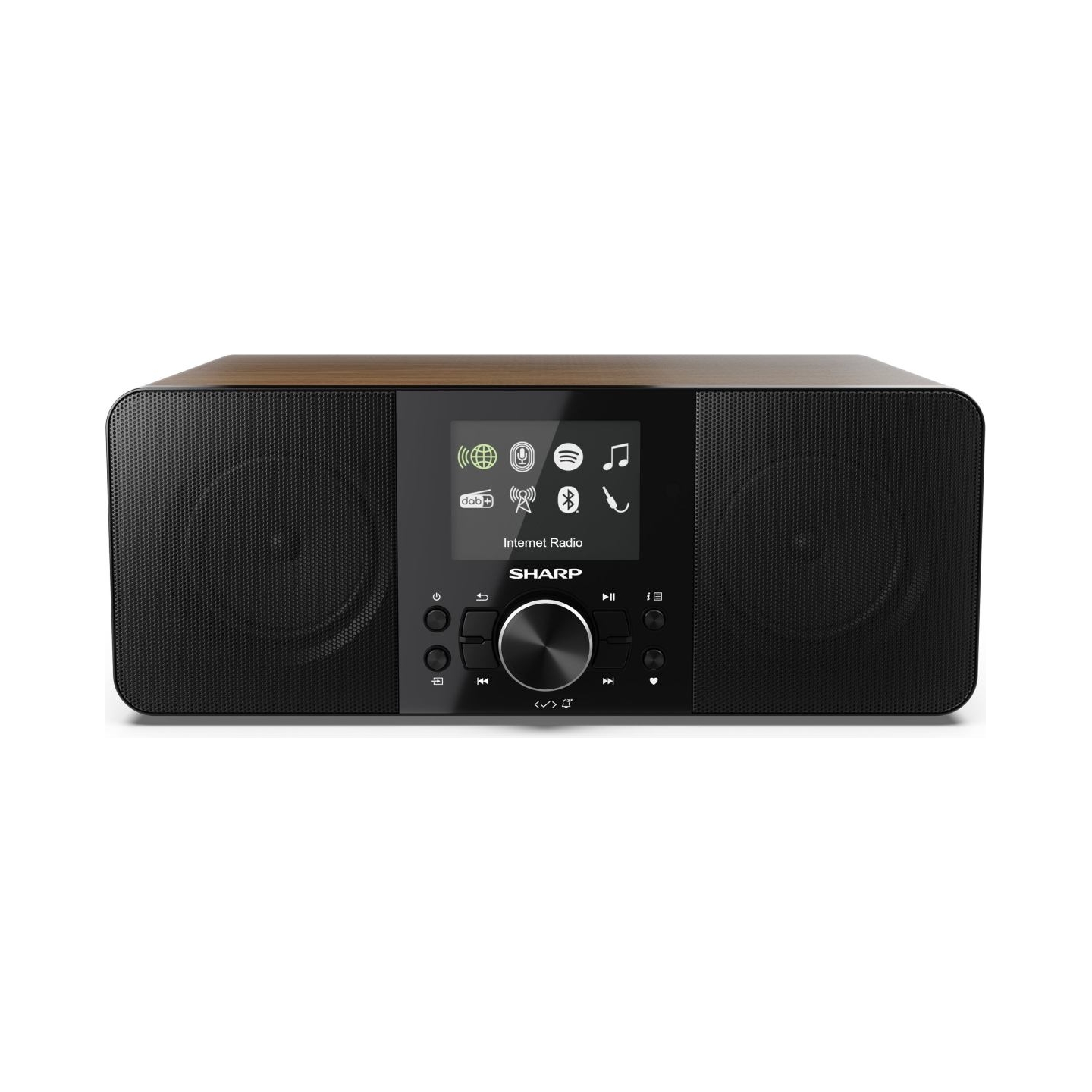 Sharp DR-I740(BK) Lisbon Stereo Smart Radio (Internet / DAB+ / FM), Black & Walnut | Sharp