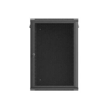Lanberg Wall-Mounted Rack Cabinet 19 inches 18U 600x450 black Perforated Doors (flat pack)