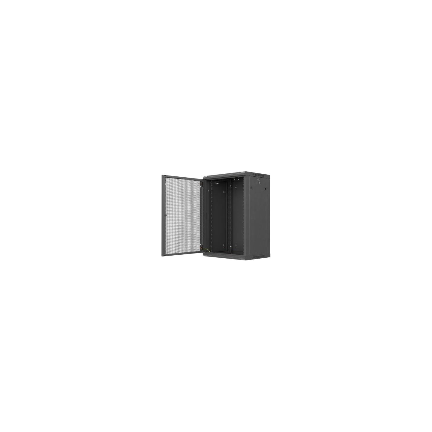 Lanberg Wall-Mounted Rack Cabinet 19 inches 18U 600x450 black Perforated Doors (flat pack)