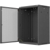 Lanberg Wall-Mounted Rack Cabinet 19 inches 18U 600x450 black Perforated Doors (flat pack)