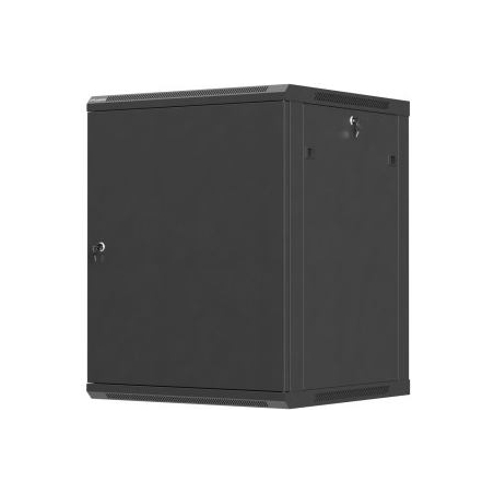 Lanberg Wall-Mounted Rack Cabinet 19 inches 15U 600x600 black metal door (flat pack)